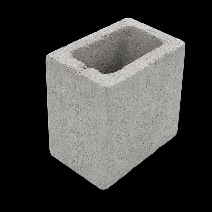 Meio bloco de concreto 14x19x18 cm da AGBS Pré-moldados